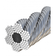 Канат стальной тройной свивки круглопрядный нераскручивающийся комбинированный с металлическим сердечником 12х7 1 ПК 12 мм ТУ 14-173-030-2015