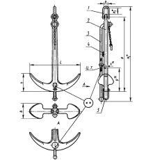 Якорь адмиралтейский 400 кг ГОСТ 760-74