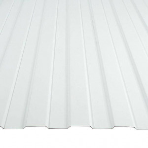 Профнастил стальной арочный односторонний волна с полиэстеровым покрытием гладкий бело-алюминиевый Н112ПГ 1,2х112х750х807 мм