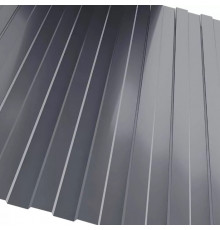 Профнастил стальной арочный односторонний волна с полиэстеровым покрытием гладкий графитовый серый Н112ПГ 1х112х750х807 мм