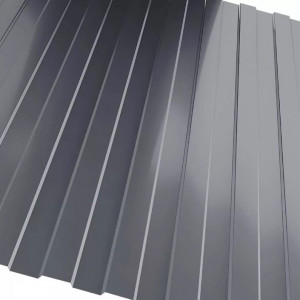 Профнастил стальной арочный односторонний волна с полиэстеровым покрытием гладкий графитовый серый Н112ПГ 1х112х750х807 мм