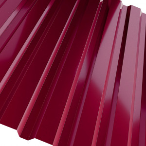 Профнастил стальной арочный односторонний волна с полиэстеровым покрытием гладкий красное вино Н112ПГ 1х112х750х807 мм