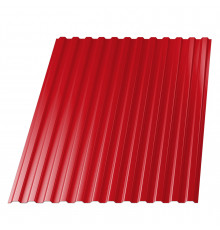 Профнастил стальной арочный односторонний волна с полиэстеровым покрытием гладкий рубиново-красный Н112ПГ 1х112х750х807 мм