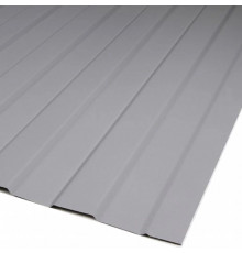 Профнастил стальной арочный односторонний волна с полиэстеровым покрытием гладкий серо-белый Н112ПГ 1,2х112х750х807 мм