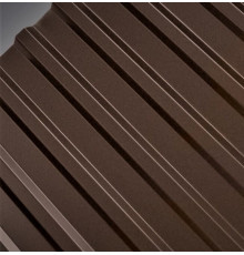 Профнастил стальной арочный односторонний волна с полиэстеровым покрытием гладкий шоколадно-коричневый Н112ПГ 1х112х750х807 мм