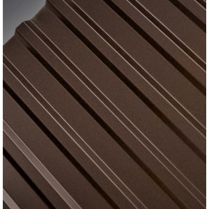 Профнастил стальной арочный односторонний волна с полиэстеровым покрытием гладкий шоколадно-коричневый Н112ПГ 1х112х750х807 мм