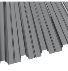 Профнастил стальной арочный односторонний волна с полиэстеровым покрытием гладкий сигнальный серый Н112ПГ 1,2х112х750х807 мм