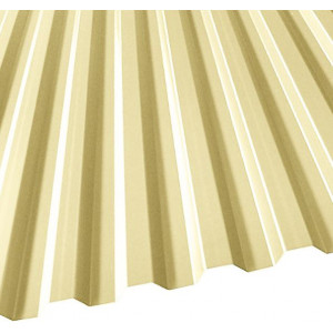 Профнастил стальной арочный односторонний волна с полиэстеровым покрытием гладкий слоновая кость Н112ПГ 1,2х112х750х807 мм