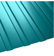 Профнастил стальной арочный односторонний волна с полиэстеровым покрытием гладкий водная синь Н112ПГ 1х112х750х807 мм