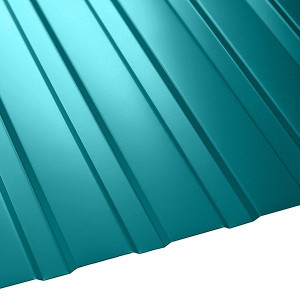 Профнастил стальной арочный односторонний волна с полиэстеровым покрытием гладкий водная синь Н112ПГ 1х112х750х807 мм