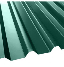 Профнастил стальной арочный односторонний волна с полиэстеровым покрытием гладкий зеленый мох Н112ПГ 1,2х112х750х807 мм