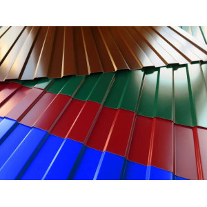 Профнастил стальной кровельный НК21 0,2х1120х1250 мм ГОСТ 24045-2016 двухсторонний RAL 1014 матовый