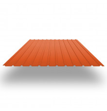 Профнастил стальной арочный односторонний волна с полиэстеровым покрытием гладкий чистый оранжевый Н112ПГ 1,2х112х750х807 мм