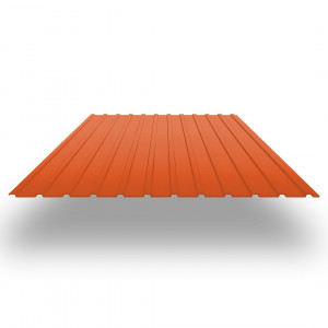 Профнастил стальной арочный односторонний волна с полиэстеровым покрытием гладкий чистый оранжевый Н112ПГ 1,2х112х750х807 мм