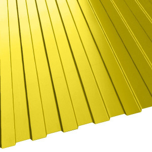 Профнастил стальной арочный односторонний волна с полиэстеровым покрытием гладкий цинково-желтый Н112ПГ 1х112х750х807 мм
