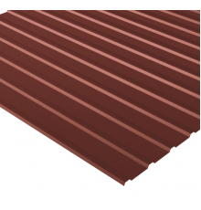 Профнастил стальной арочный односторонний волна с полиэстеровым покрытием гладкий оксид красный Н112ПГ 1,2х112х750х807 мм