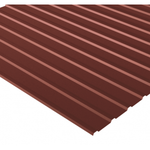 Профнастил стальной арочный односторонний волна с полиэстеровым покрытием гладкий оксид красный Н112ПГ 1,2х112х750х807 мм