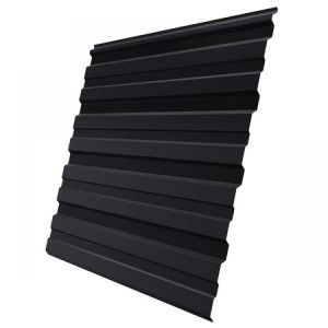 Профнастил стальной кровельный односторонний волна гладкий сигнальный черный ПК20 1,2х20х600 мм