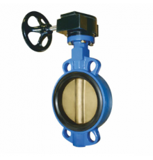 Затвор дисковый чугунный поворотный GGG40 Ду500 Ру10 Китай межфланцевый с редуктором